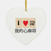 Love Mah Jong Keramisch Ornament (Voorkant)