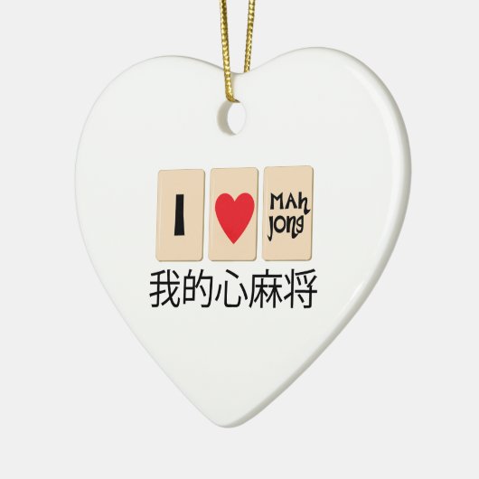 Love Mah Jong Keramisch Ornament (Links)