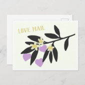 Love Mail ・ Valentijnsdag Hearts Branch Flowers Briefkaart (Voorkant / Achterkant)