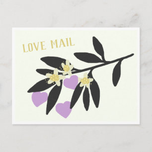 Love Mail ・ Valentijnsdag Hearts Branch Flowers Briefkaart
