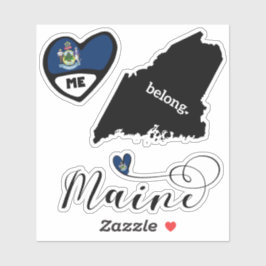 Love Maine, 3 Design, Die Cut Stickers