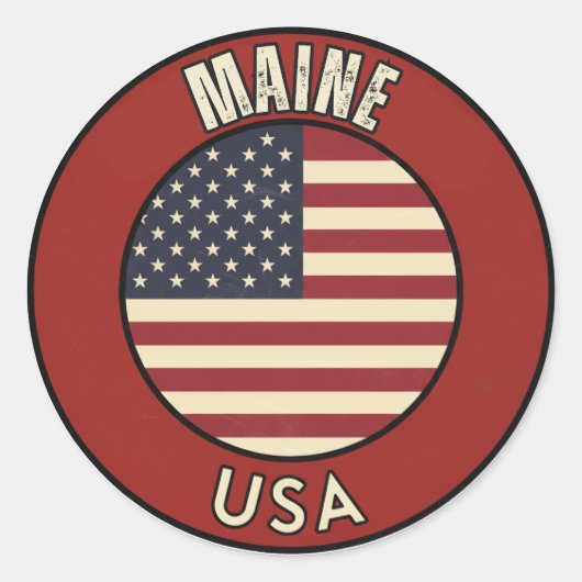 Love Maine Gift - Cute ME State Souvenir Ronde Sticker (Voorkant)
