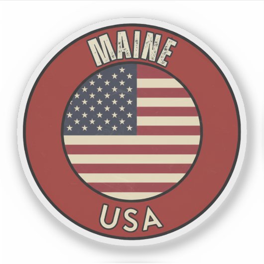 Love Maine Gift - Cute ME State Souvenir Sticker (Voorkant)