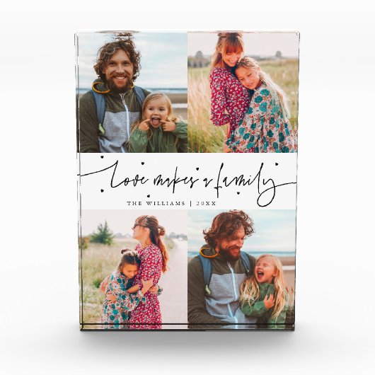 Love Makes a Family Modern Lettertype Fotoblokken (Voorkant)