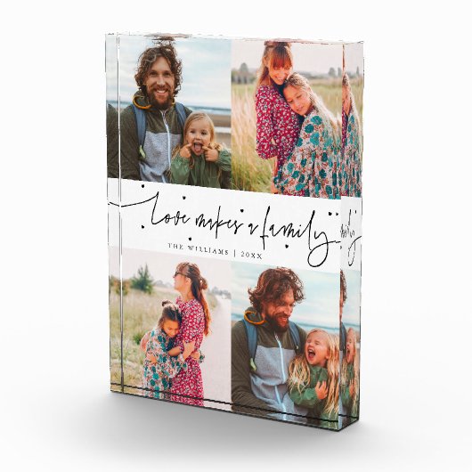 Love Makes a Family Modern Script Fotoblokken (Rechts)