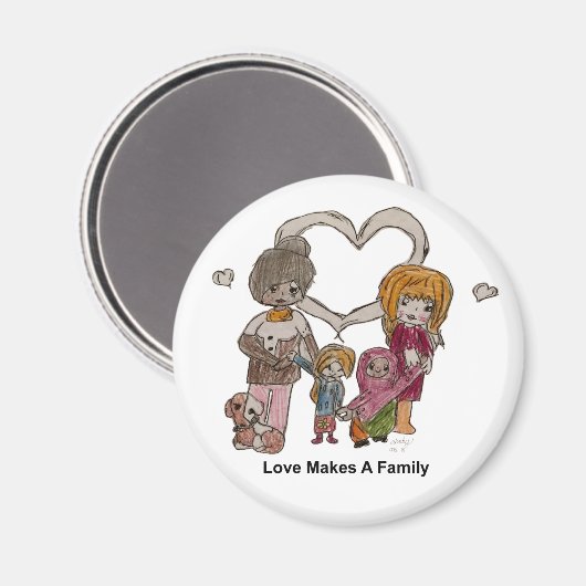 Love Makes a Family van Ainsley—Magnet Magneet (Voorkant / Achterkant)