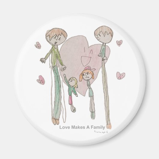 Love Makes a Family van Annika—Magneten Magneet (Voorkant)