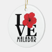 LOVE Malabar Florida Red Hibiscus Keramisch Ornament (Links)
