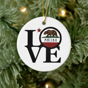 LOVE Malibu California Keramisch Ornament