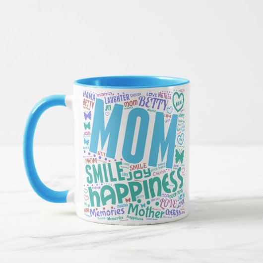 Love Mam Betty Word Cloud Ceramic Mok (Links)