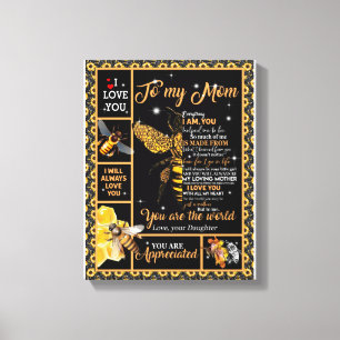 Love Mam Brief aan mijn moeder Je bent de wereld Canvas Afdruk