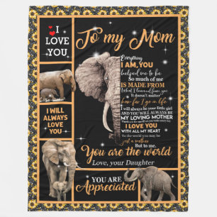 Love Mam   Brief aan mijn moeder Je bent de wereld Fleece Deken