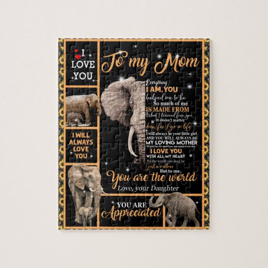 Love Mam | Brief aan mijn moeder Je bent de wereld Legpuzzel (Verticaal)