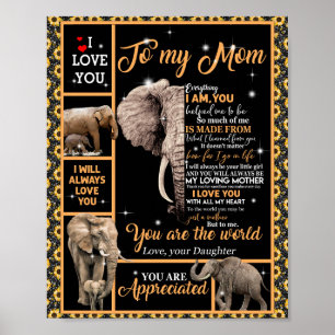 Love Mam Brief aan mijn moeder Je bent de wereld Poster