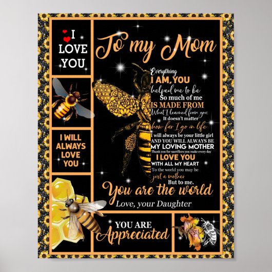 Love Mam | Brief aan mijn moeder Je bent de wereld Poster (Voorkant)