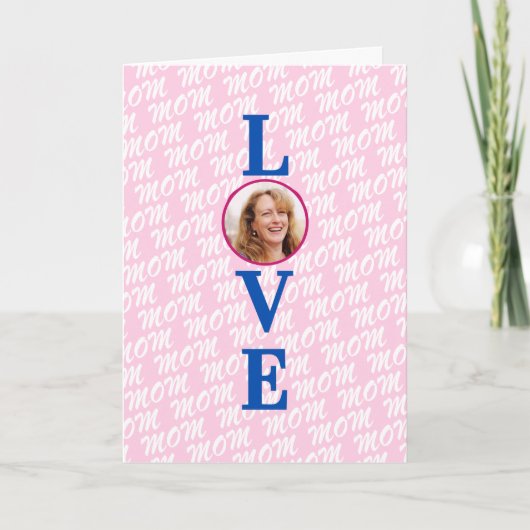 Love Mam Love Moeder Moderne Chic custom foto Kaart (Voorkant)