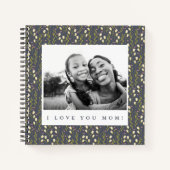 Love Mam Navy Floral Script Photo Writing Notitieboek (Voorkant)