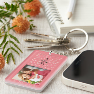 Love Mam Quote Coral Pink Family 1 Foto Sleutelhanger