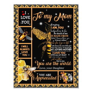 Love mama Brief aan mijn moeder Je bent de werel Foto Afdruk