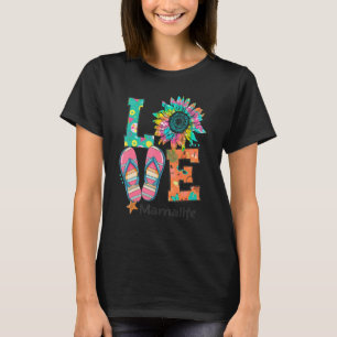 Love Mama Life Teenslippers Hippie Sunflower T-shirt