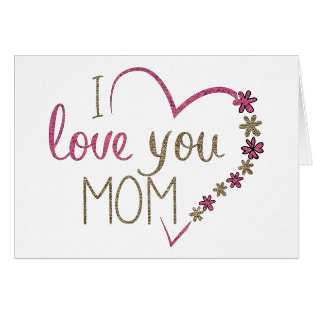 Love mama Moederdag Heart (Voorkant Horizontaal)