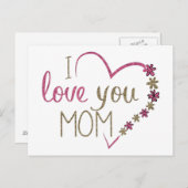 Love mama Moederdag Heart Briefkaart (Voorkant / Achterkant)