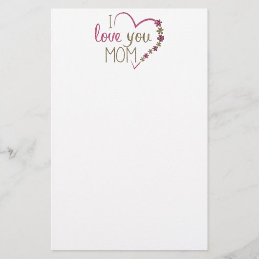 Love mama Moederdag Heart Briefpapier (Voorkant)