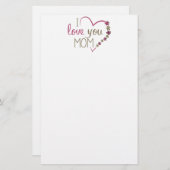 Love mama Moederdag Heart Briefpapier (Voorkant / Achterkant)