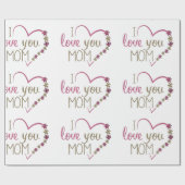 Love mama Moederdag Heart Cadeaupapier (Vlak)