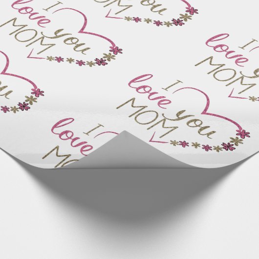 Love mama Moederdag Heart Cadeaupapier (Hoek)