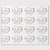 Love mama Moederdag Heart Cadeaupapier (Vlak)