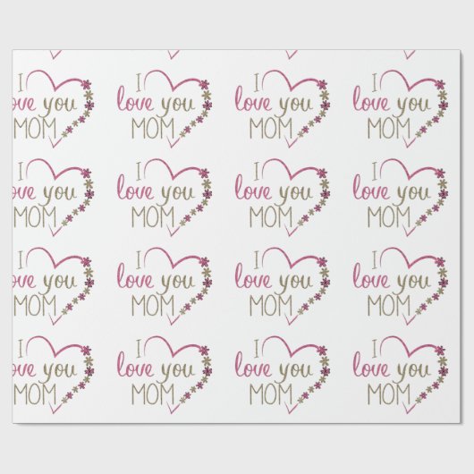 Love mama Moederdag Heart Cadeaupapier (Vlak)