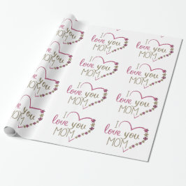 Love mama Moederdag Heart Cadeaupapier