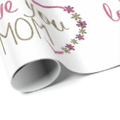 Love mama Moederdag Heart Cadeaupapier (Rol Hoek)