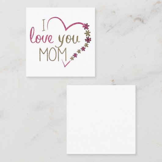 Love mama Moederdag Heart Contactkaartje (Voorkant / Achterkant)