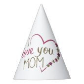Love mama Moederdag Heart Feesthoedjes (Voorkant)