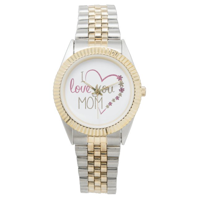 Love mama Moederdag Heart Horloge (Voorkant)