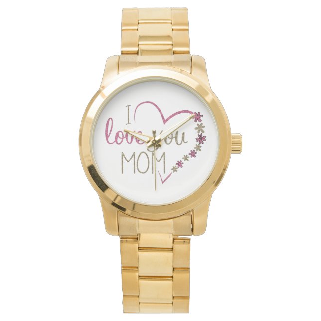 Love mama Moederdag Heart Horloge (Voorkant)