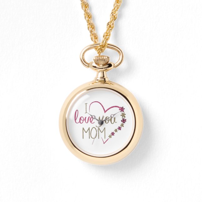 Love mama Moederdag Heart Horloge (Voorkant)