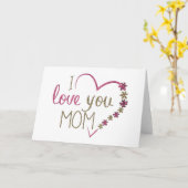 Love mama Moederdag Heart Kaart (Gele Bloem)