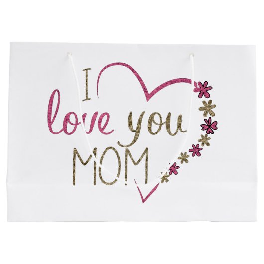 Love mama Moederdag Heart Large Cadeautasje (Achterkant)