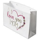 Love mama Moederdag Heart Large Cadeautasje (Achterkant Gekanteld)