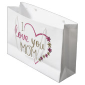Love mama Moederdag Heart Large Cadeautasje (Voorkant Gekanteld)