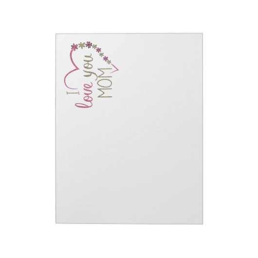 Love mama Moederdag Heart Notitieblok (Linkerzijde)