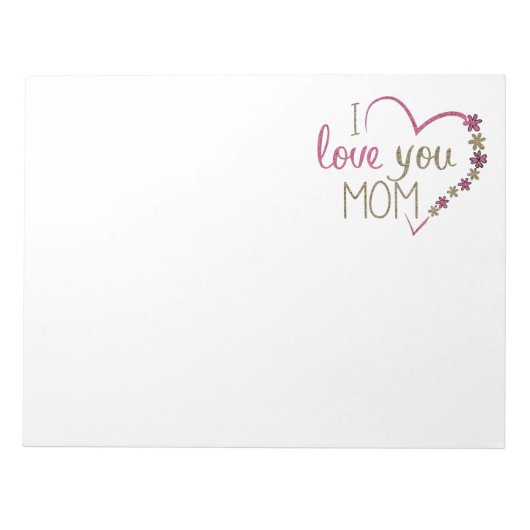 Love mama Moederdag Heart Notitieblok (Voorkant)