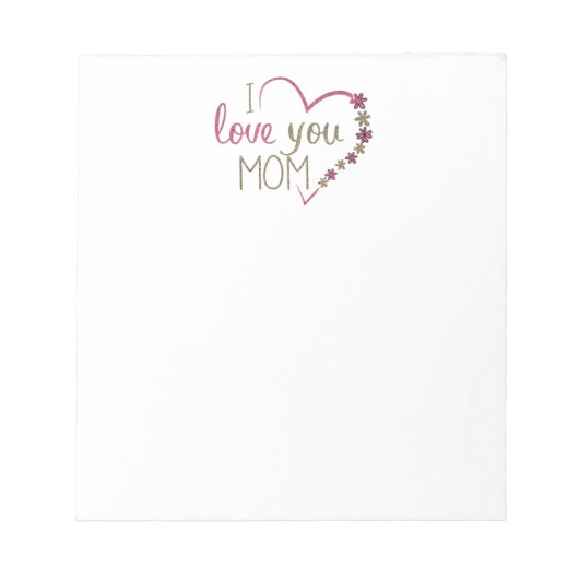 Love mama Moederdag Heart Notitieblok (Voorkant)
