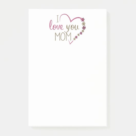 Love mama Moederdag Heart Post-it® Notes (Voorkant)