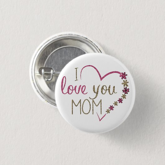Love mama Moederdag Heart Ronde Button 3,2 Cm (Voorkant /achterkant)