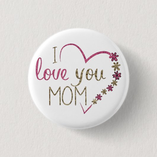 Love mama Moederdag Heart Ronde Button 3,2 Cm (Voorkant)