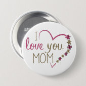 Love mama Moederdag Heart Ronde Button 7,6 Cm (Voorkant /achterkant)